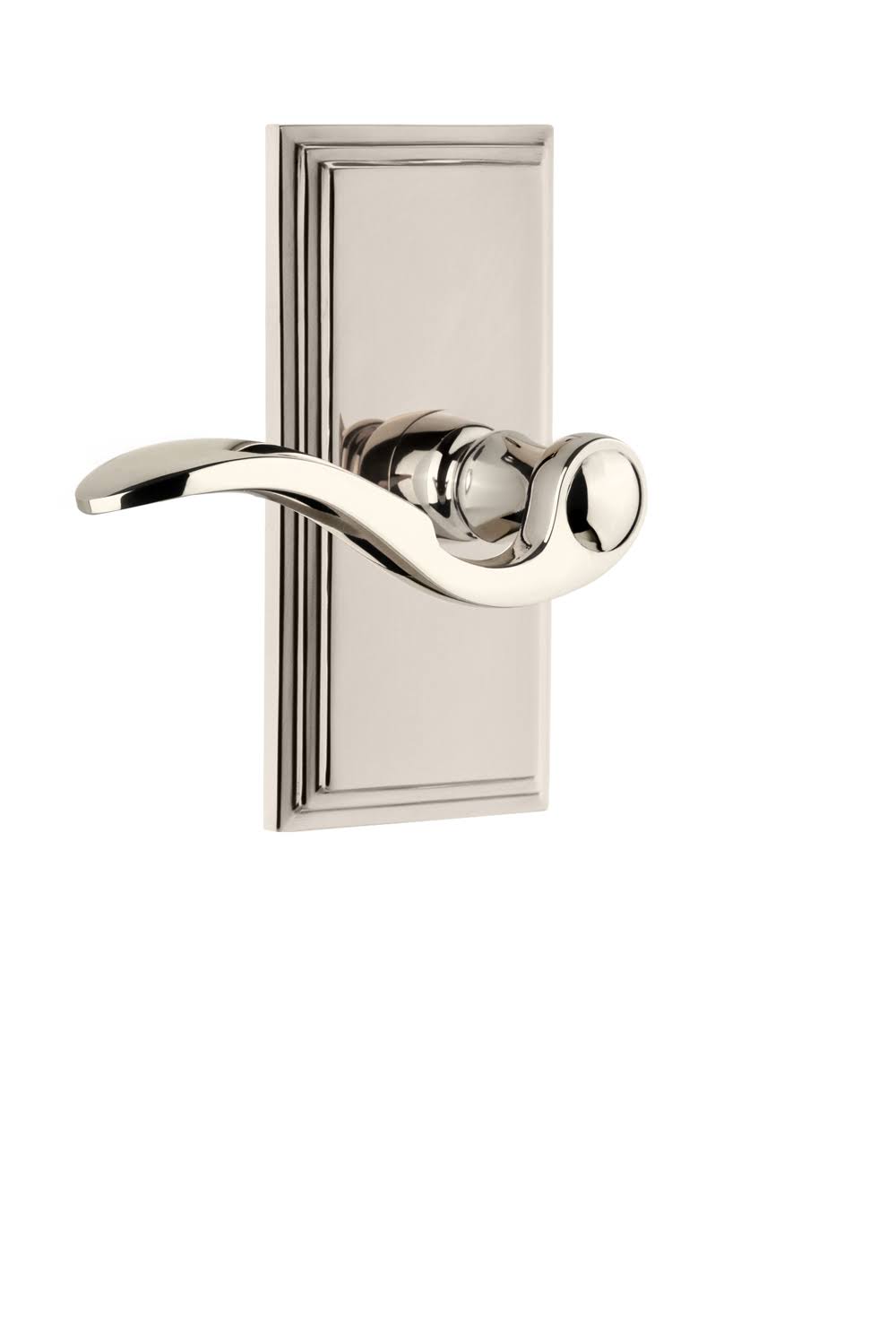 Polished Nickel Carre Plate Dummy with Lever J5315