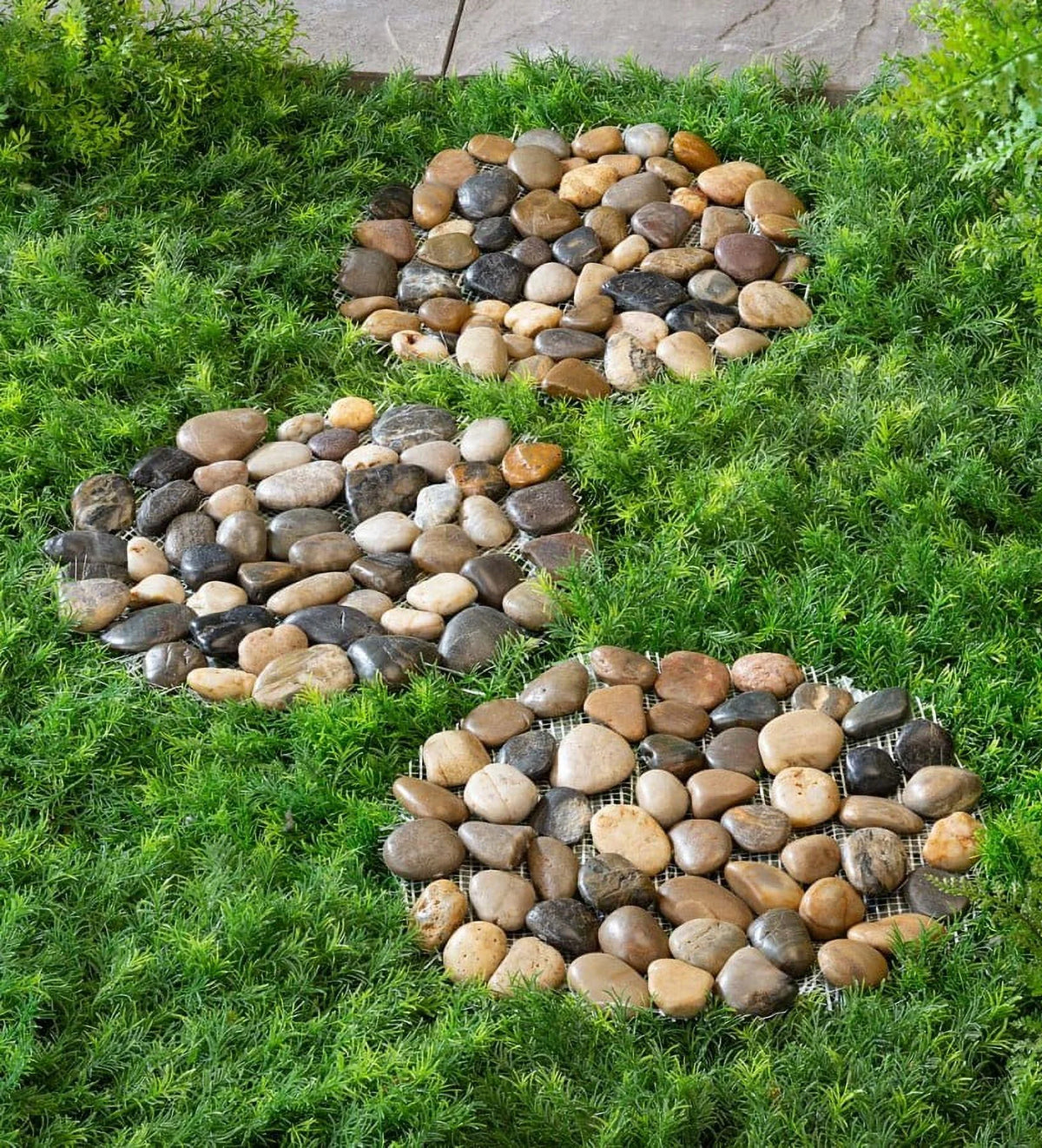 Set of 3 Natural River Rock Stepping Stones O69611