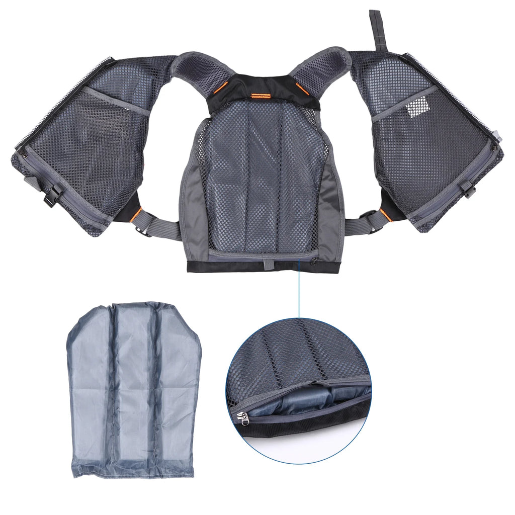 Outdoor Breathable Padded Fishing Life Jacket Swimming Sailing Waistcoat Utility Vest Floatation Device B9688