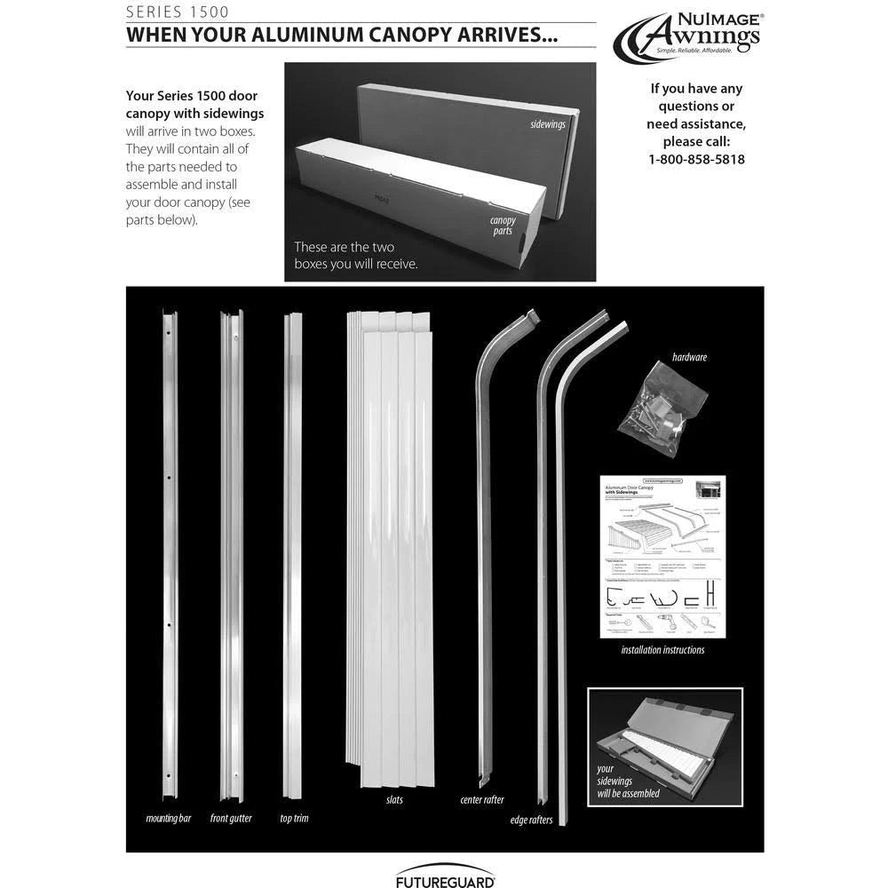4 ft. Aluminum Door Canopy Awning in Black R52045