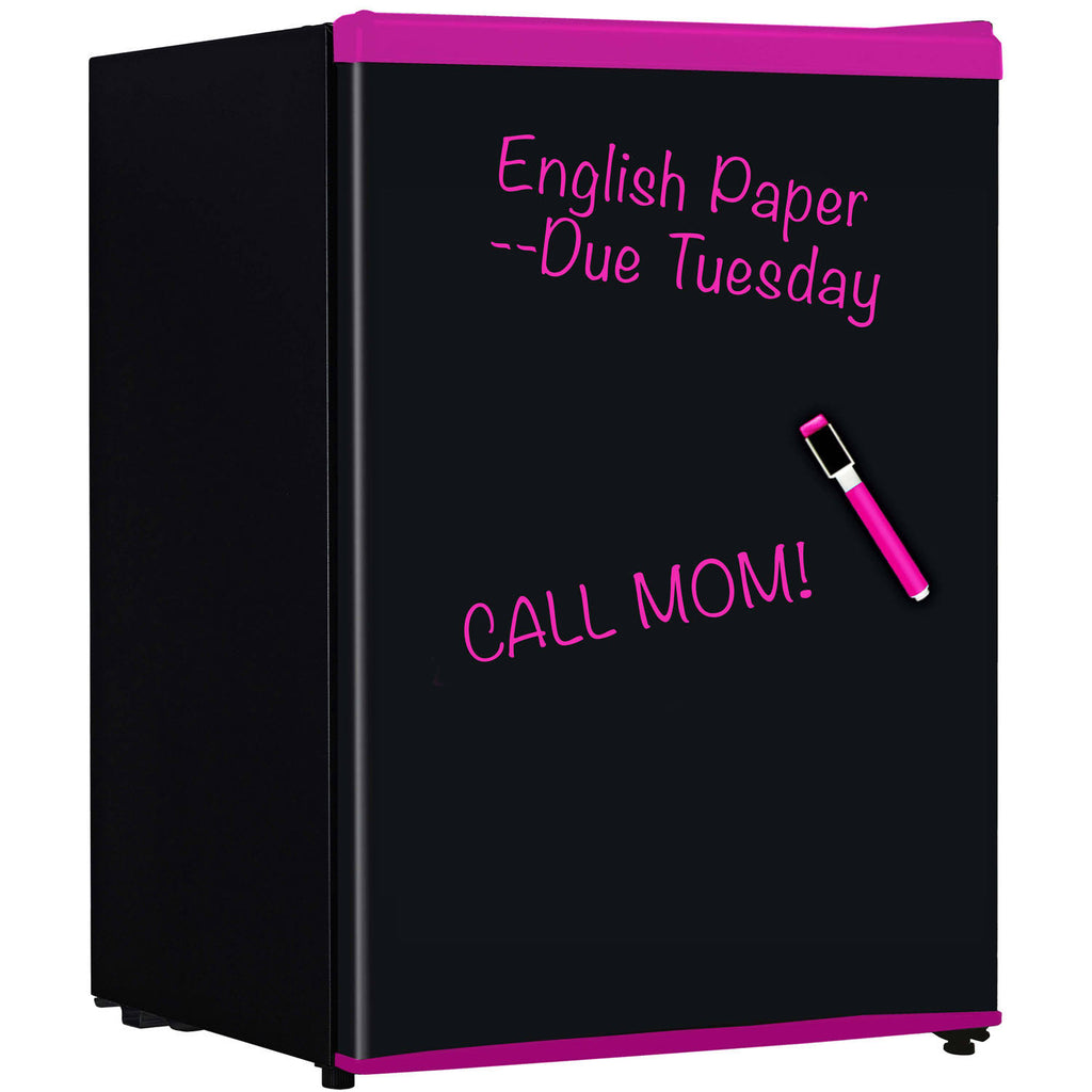 Black/Pink Trim Compact Refrigerator I219