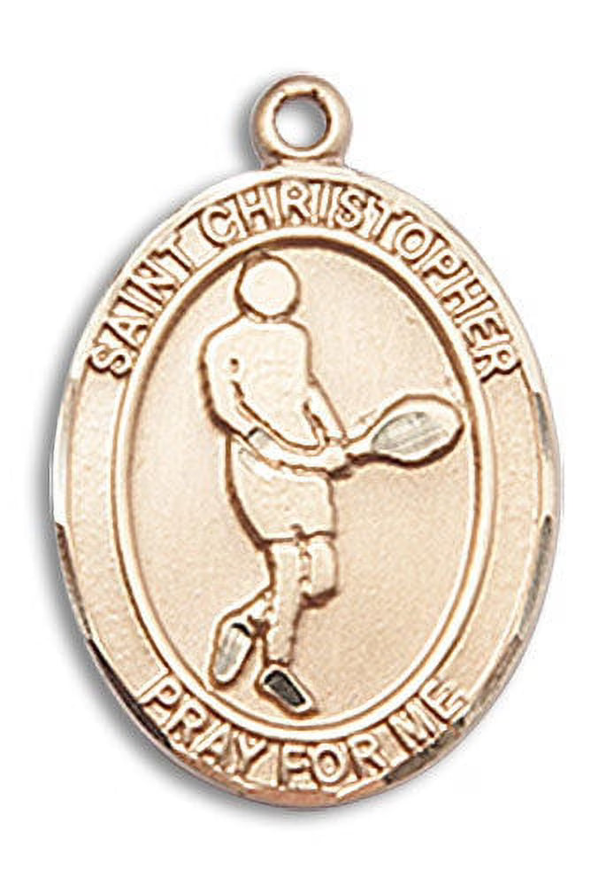 14kt Gold Filled St. Christopher Tennis Medal Pendant Necklace Charm S817186