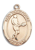 14kt Gold Filled St. Christopher Tennis Medal Pendant Necklace Charm S817186