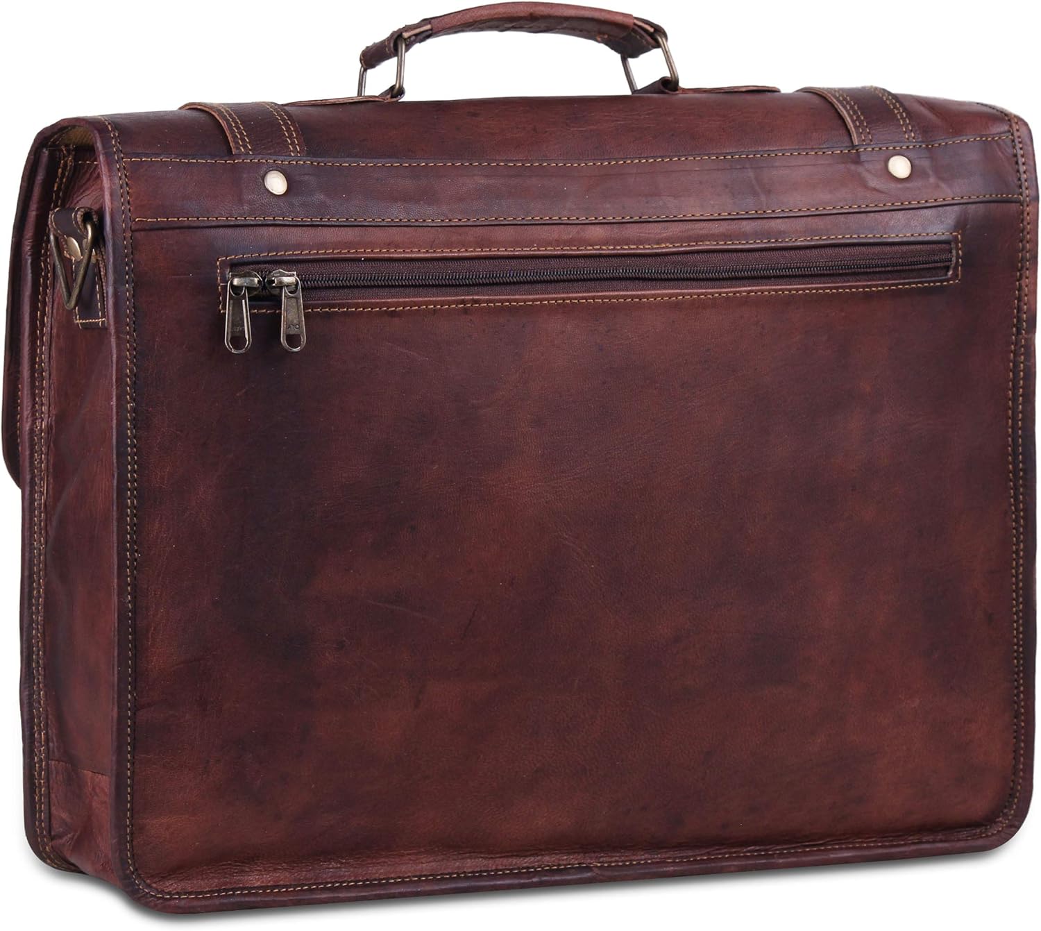 Distressed Leather Messenger Bag Satchel (13 X 18) X48115