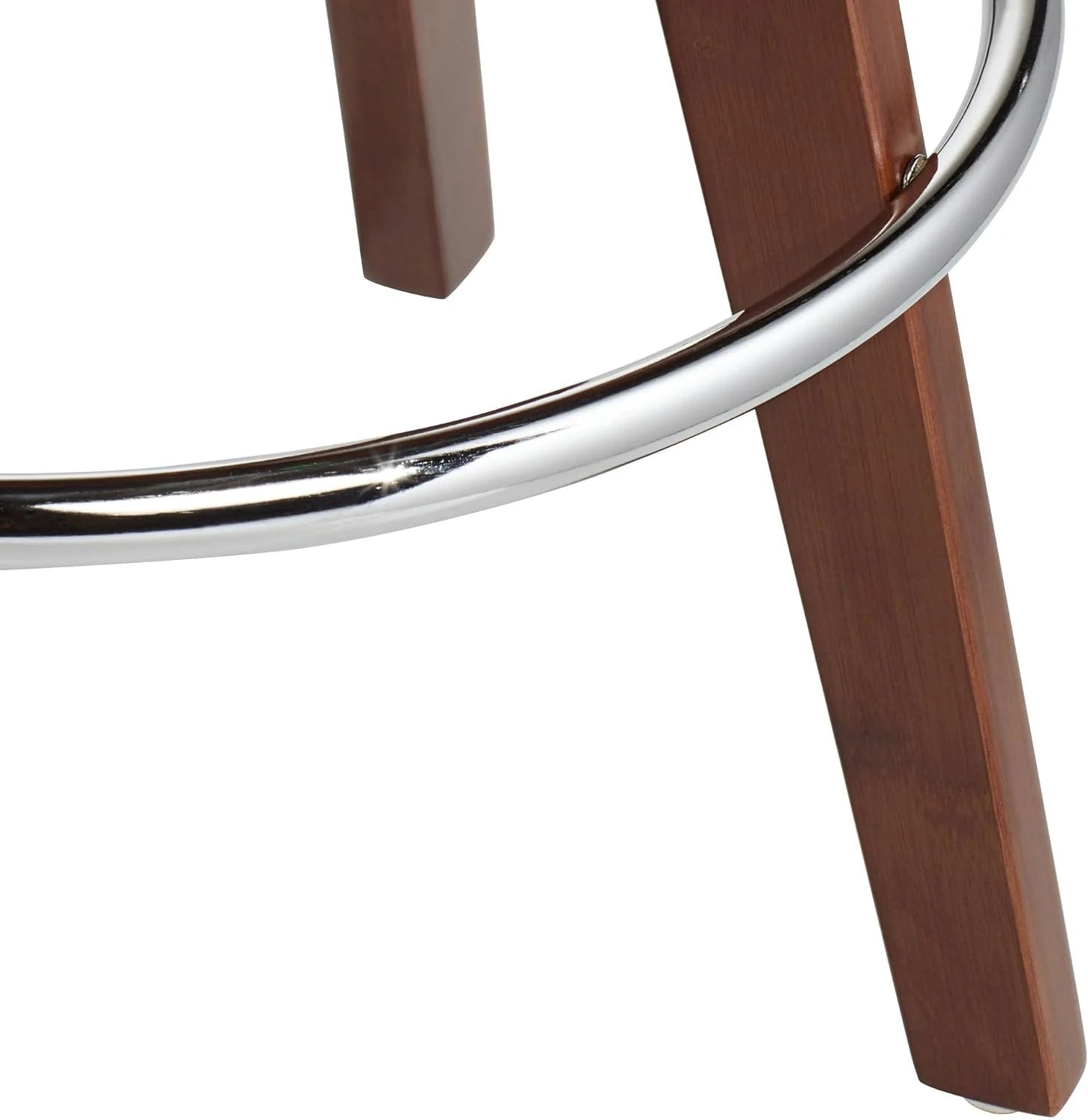 Dark Walnut Wood Swivel Stool with Backrest Footrest T7815