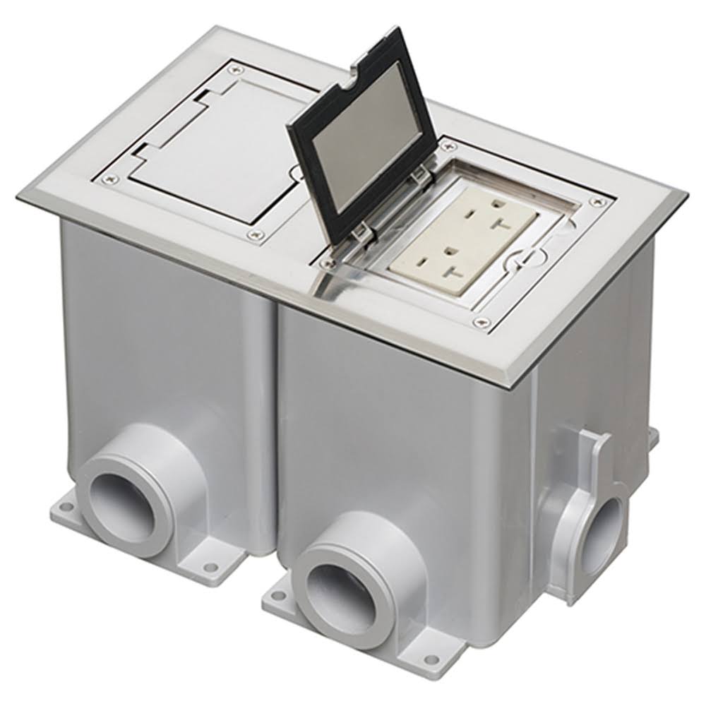 Nickel Two Gang Floor Box H74784