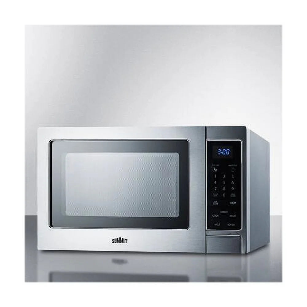 19 inch Compact Microwave With 900 Watts; Digital Touchpad; Brushed Stainless Steel Cabinet; Glass Turntable E262998