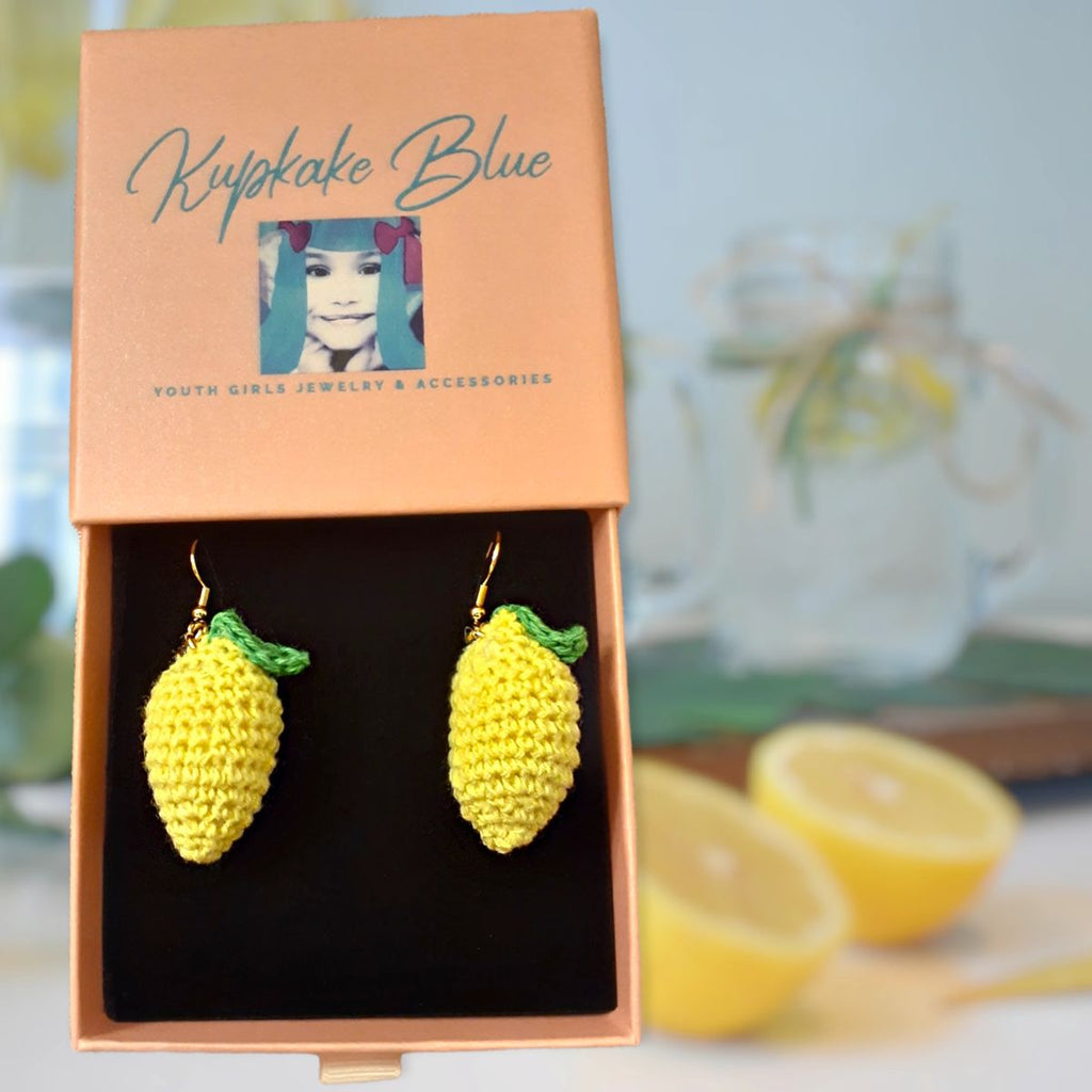 Blue Crocheted Lemon Drops Earrings K60658