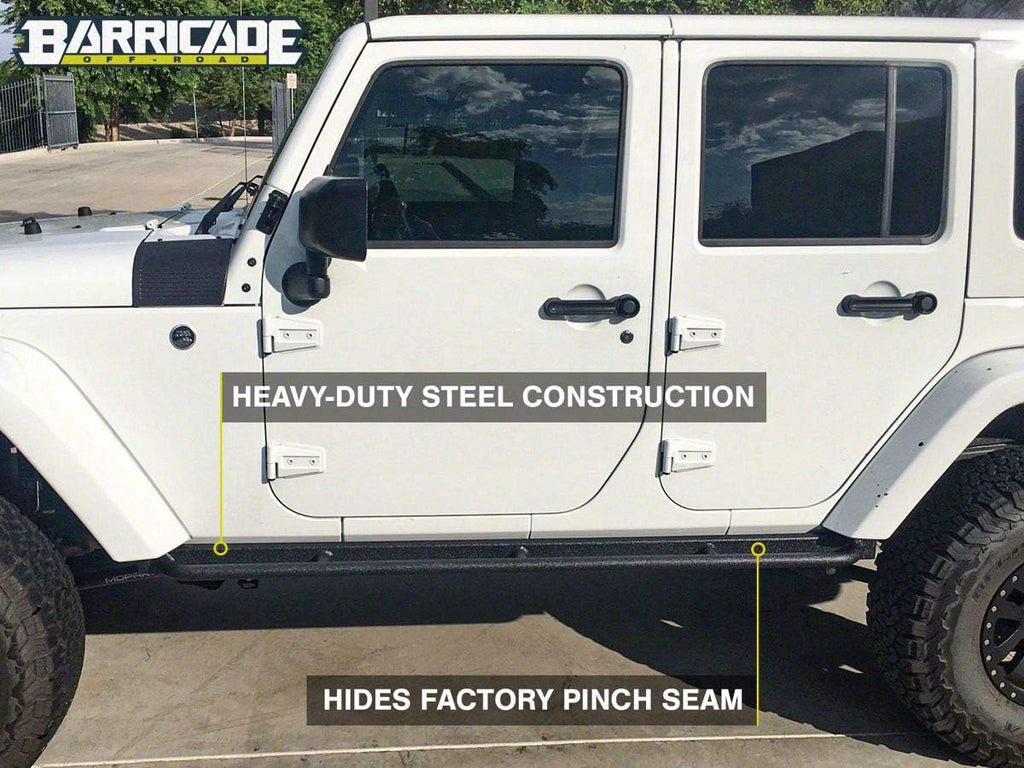 Textured Black Rubi Rails Compatible with 07-18 Jeep Wrangler JK 4-Door Y163