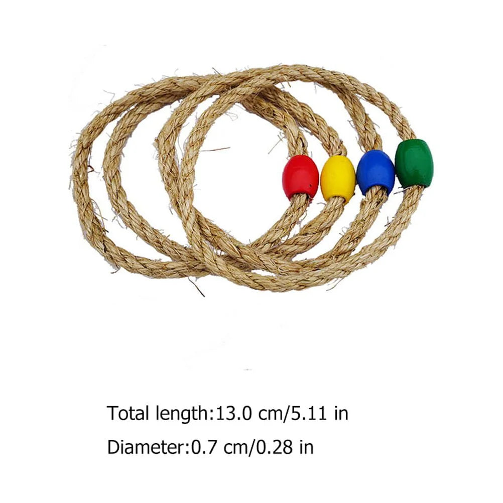 50 PCS Natural Rope Throwing Toss Rings Toy M38351