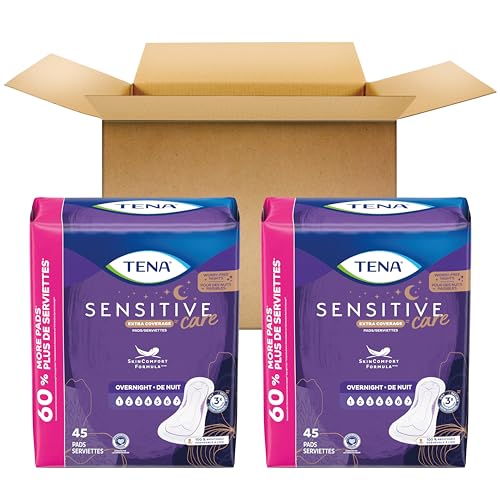 Incontinence Pads, Overnight Absorbency, Extra Coverage - 135 Count B6645