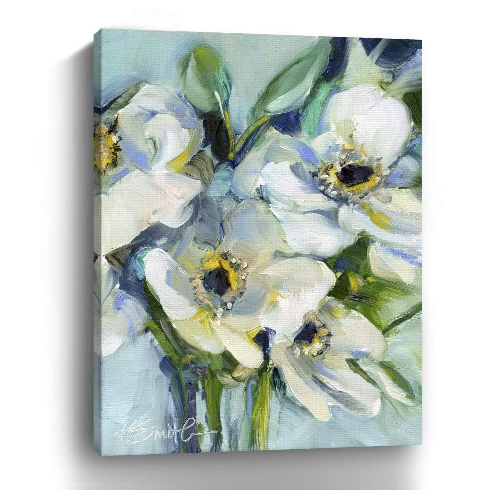 White Floral Still Life Canvas Giclee L2362