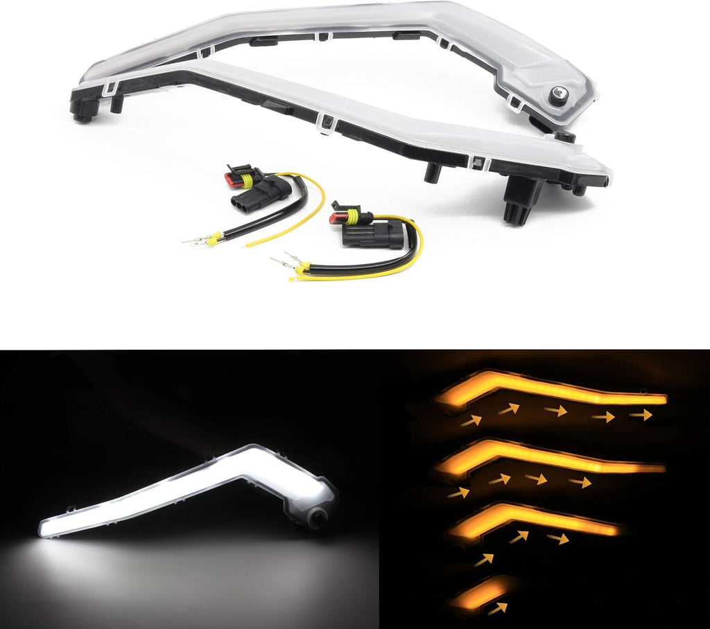 1 Pair Front Driving Light with Yellow Flowing Turn Signal Lights R45833