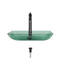 Emerald Vessel Sink Ensemble with Antique Bronze Finish Faucet and Pop-Up Drain B95810