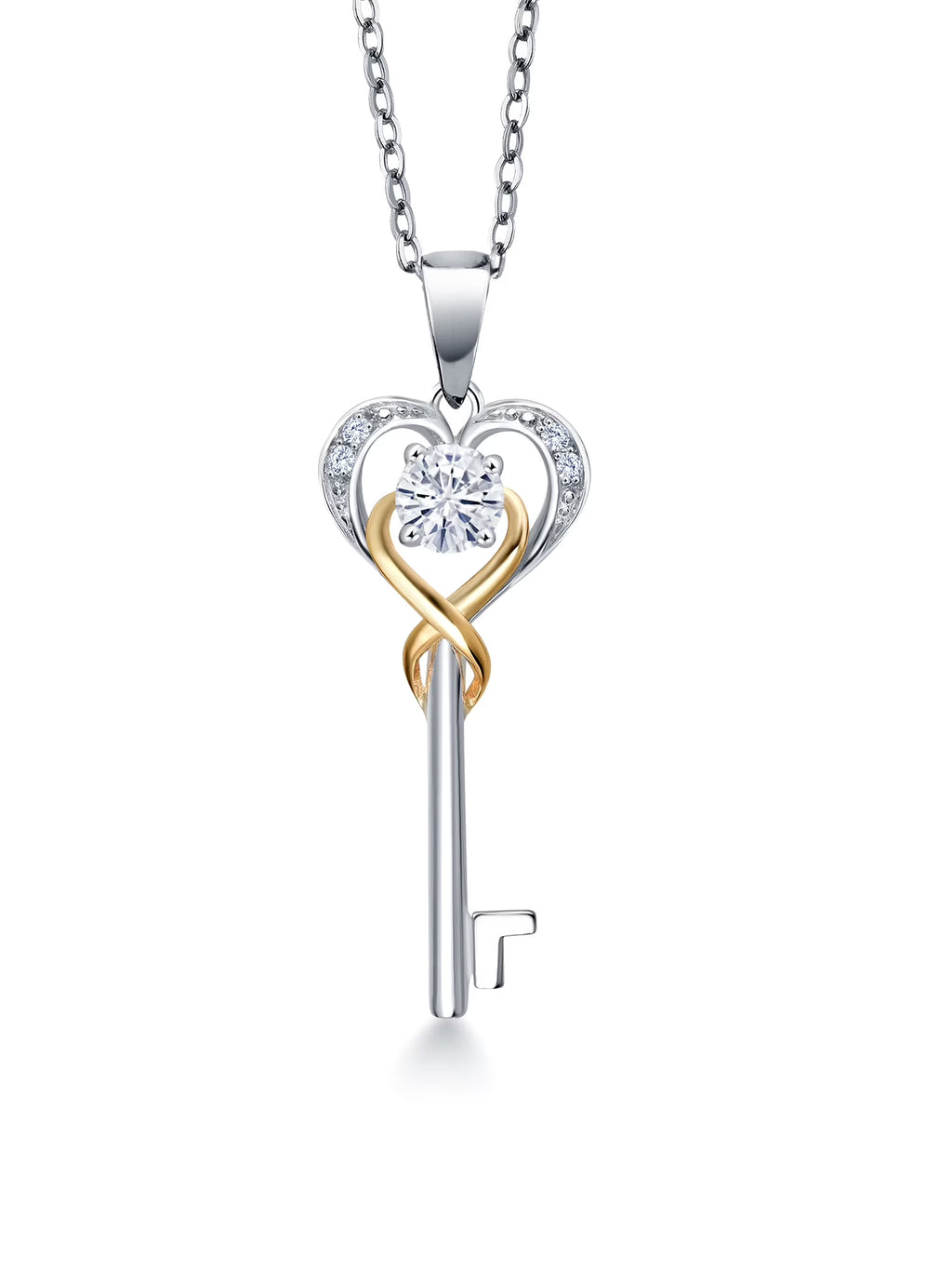 Heart and Key Pendant Necklace with 18 inch Chain C251