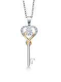 Heart and Key Pendant Necklace with 18 inch Chain C251