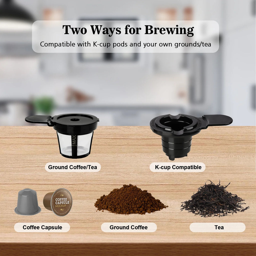 Black Single Serve Coffee Maker with 30 Oz Water Tank I39822