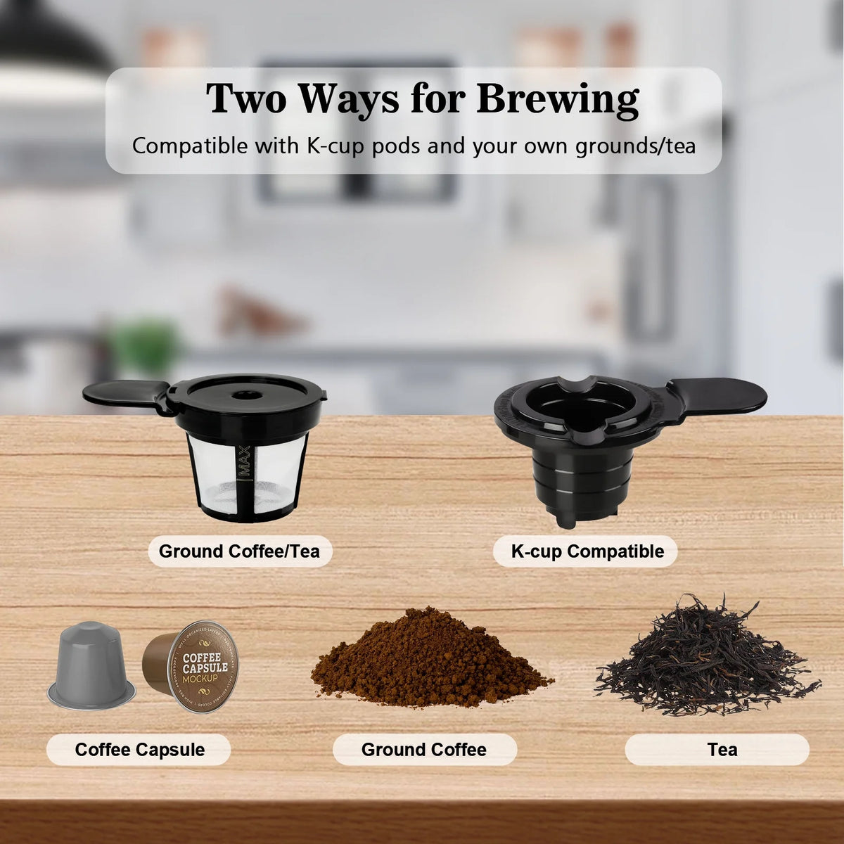 Black Single Serve Coffee Maker with 30 Oz Water Tank I39822