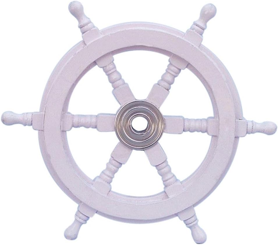 Wood and Brass Decorative Ship Wheel 24 K621