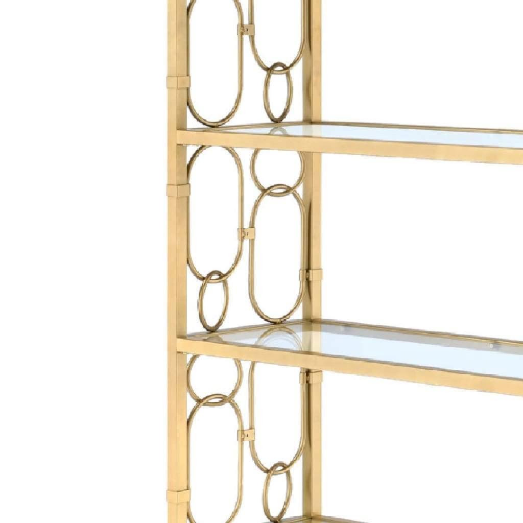 Clear Glass & Gold Bookshelf R376536