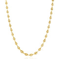 18K Yellow Gold Over Silver Puffed Anchor Chain Necklace 16"-24" N770