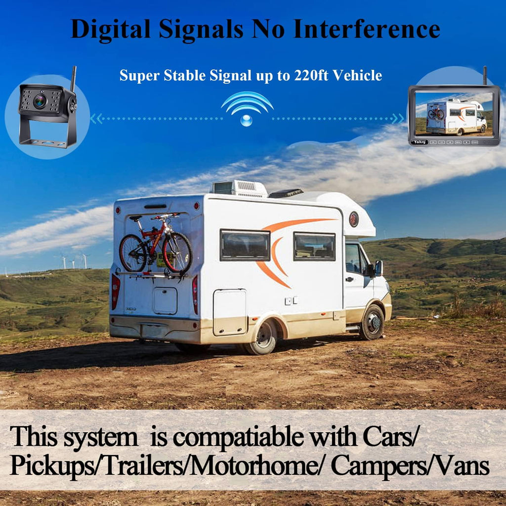 HD 1080P 7'' Monitor Bluetooth Backup Camera Kit J27785