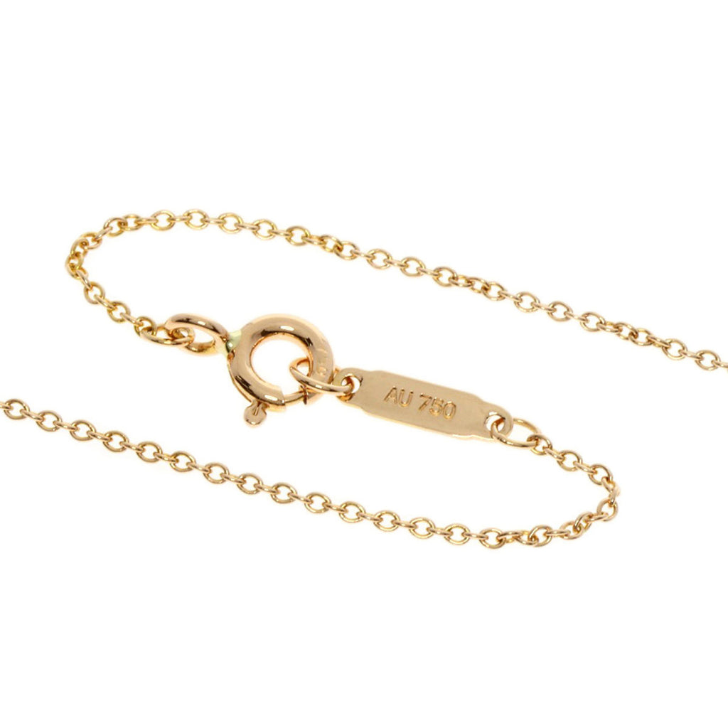 Tiffany Solitaire Diamond Necklace K18 Pink Gold A643
