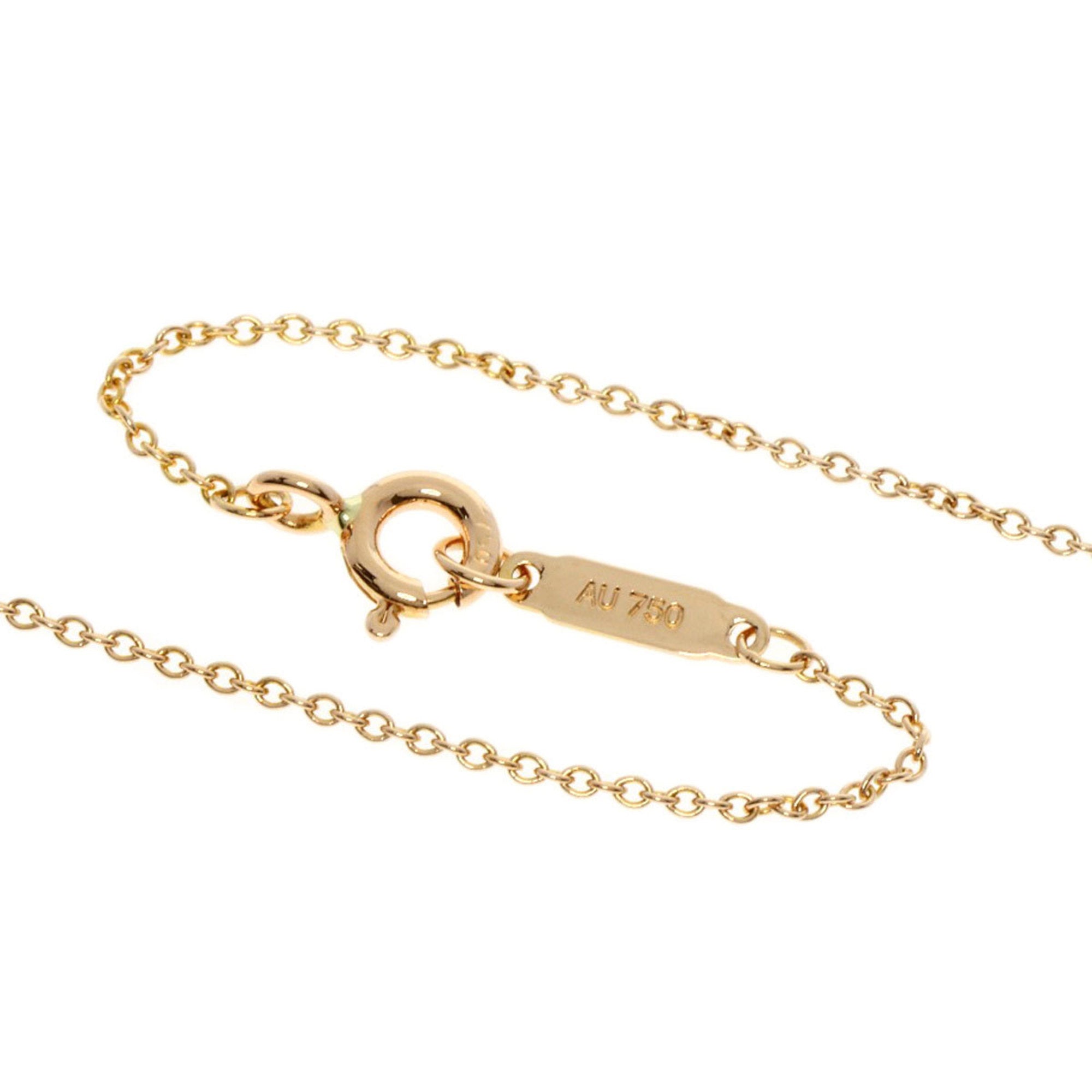 Tiffany Solitaire Diamond Necklace K18 Pink Gold A643