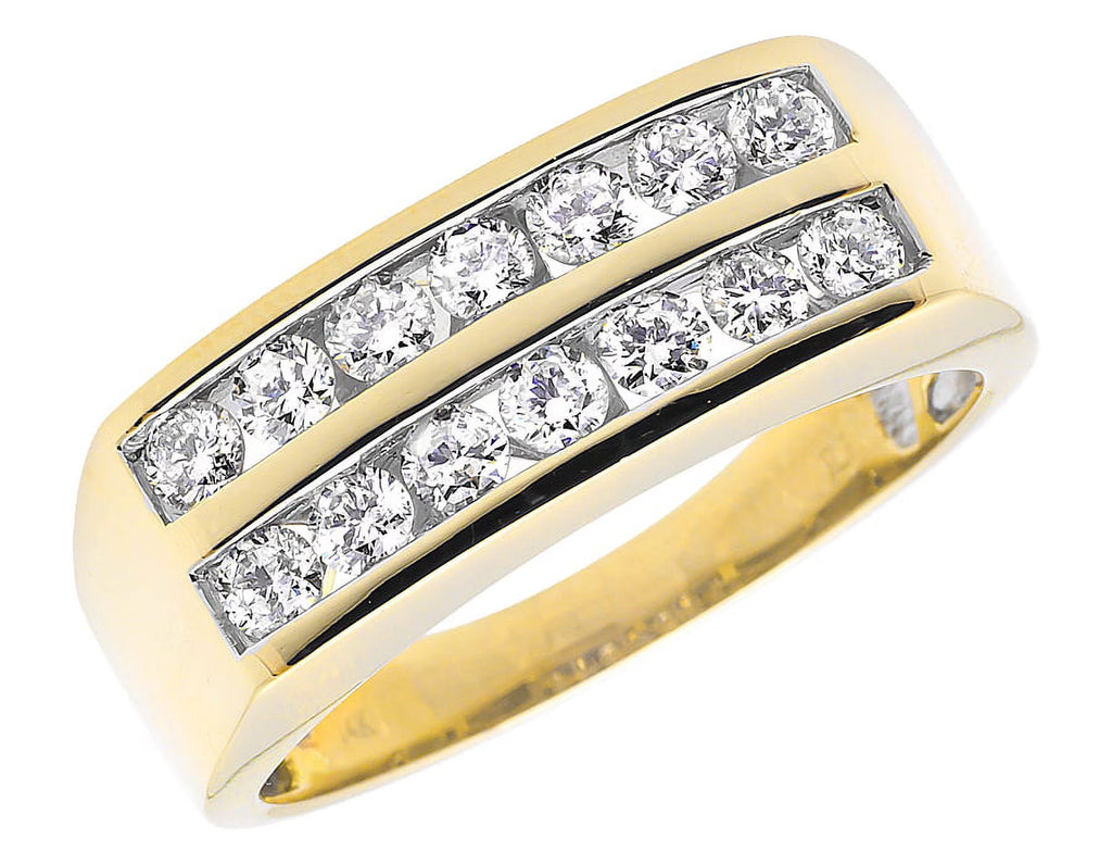 14K Yellow Gold Diamond Mens Band W365642