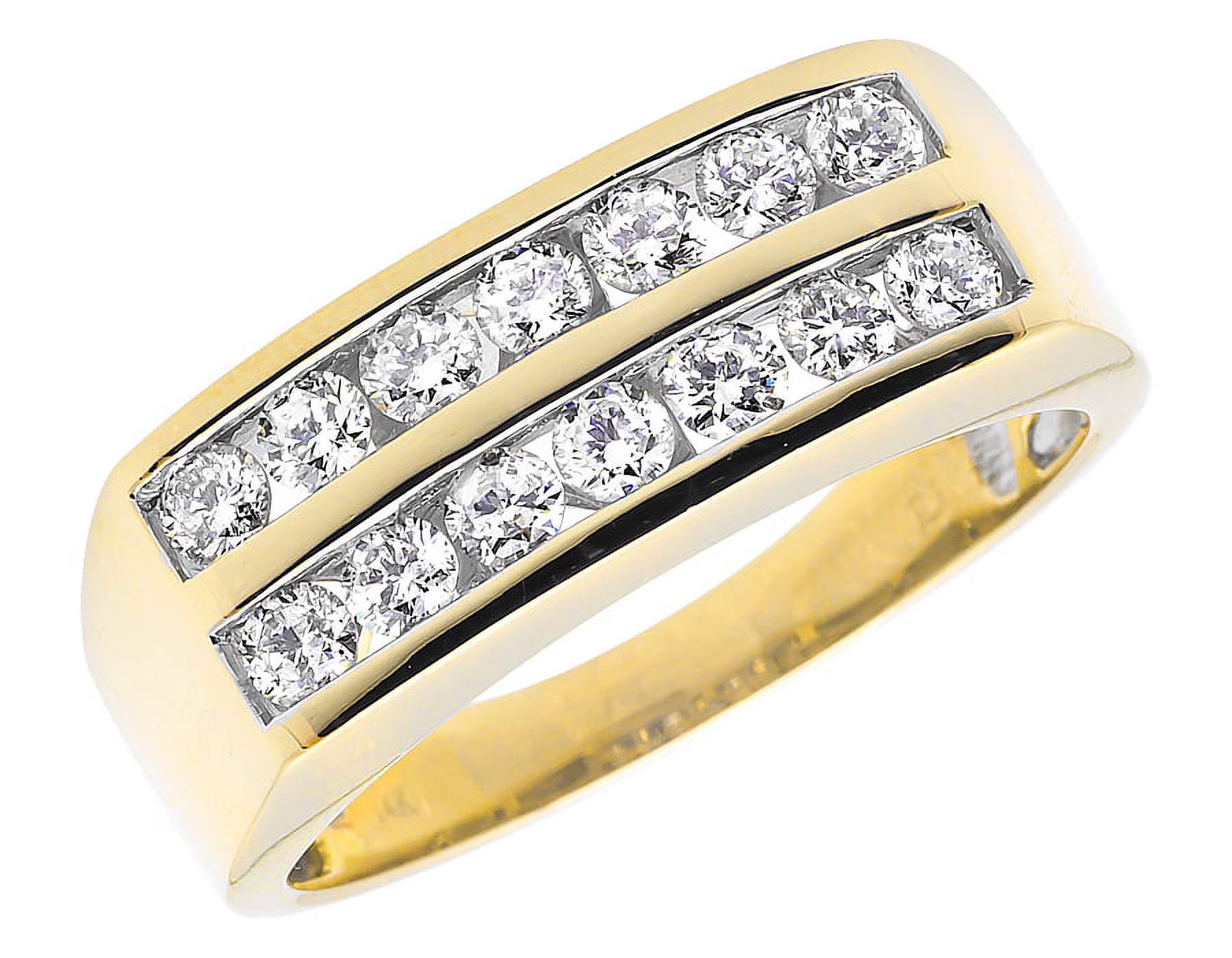 14K Yellow Gold Diamond Mens Band W365642