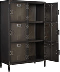 Metal Locker Storage Cabinet, 47.3” Steel Storage Cabinet with Shelves and 6 Lockable Doors F582735