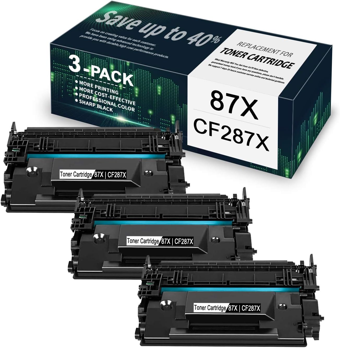 3-Pack Black Compatible Toner Cartridge for HP Printer H88970