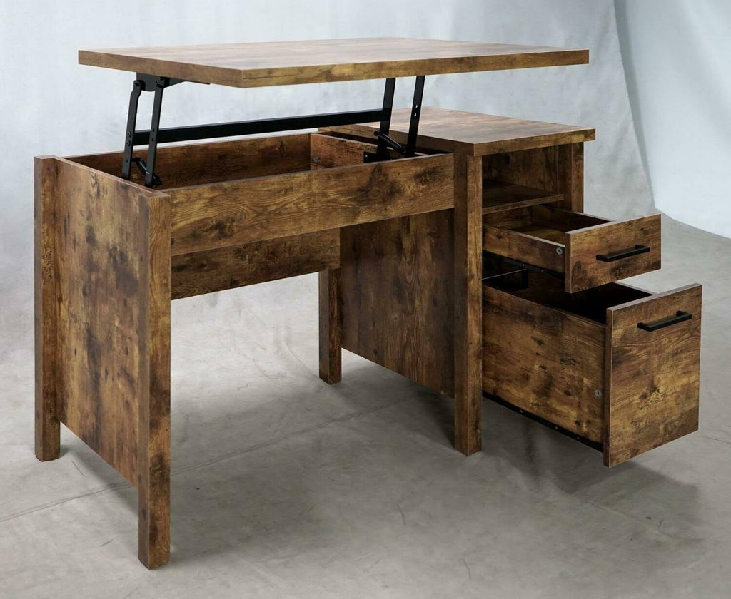 Antique Nutmeg Lift Top Office Desk E46490