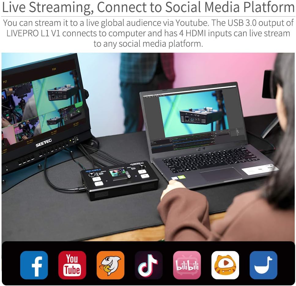 Multi Camera Video Mixer Switcher with 4 x HDMI Inputs B14710