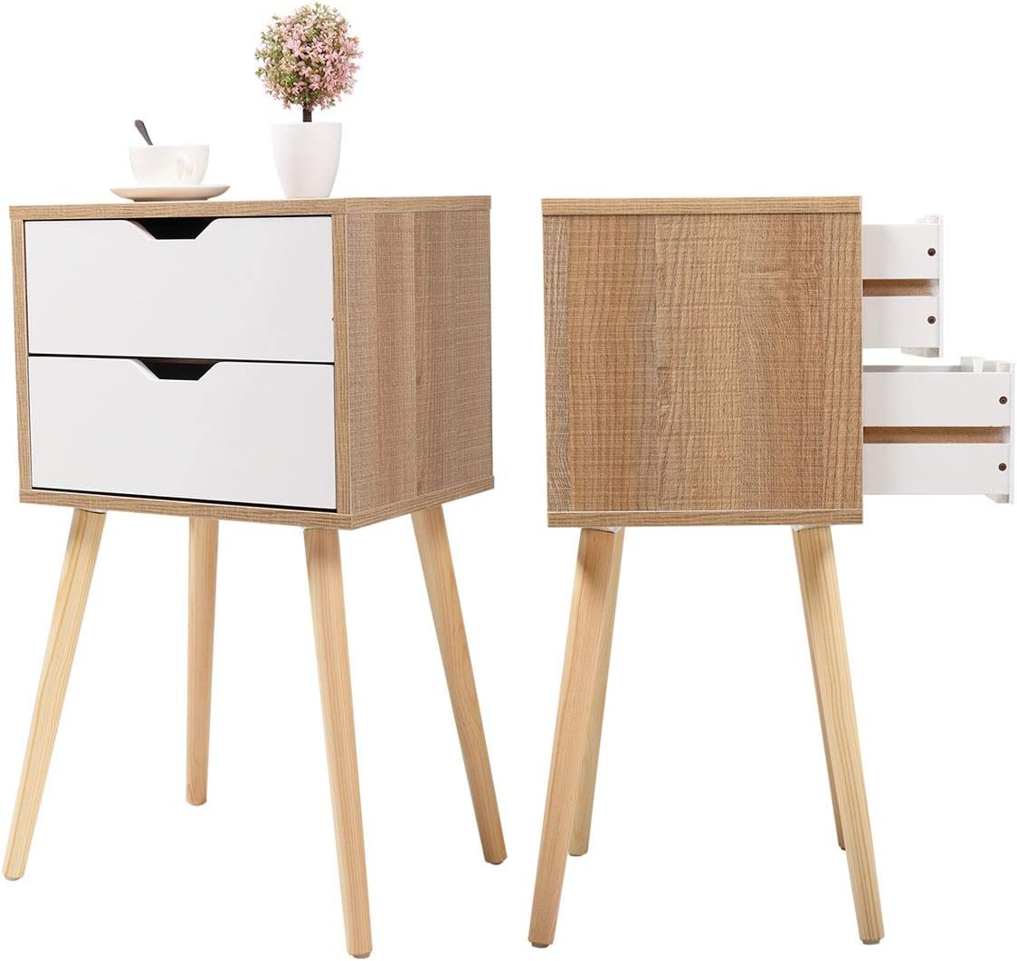 Blue 2 Drawer Wood Nightstand Z148271