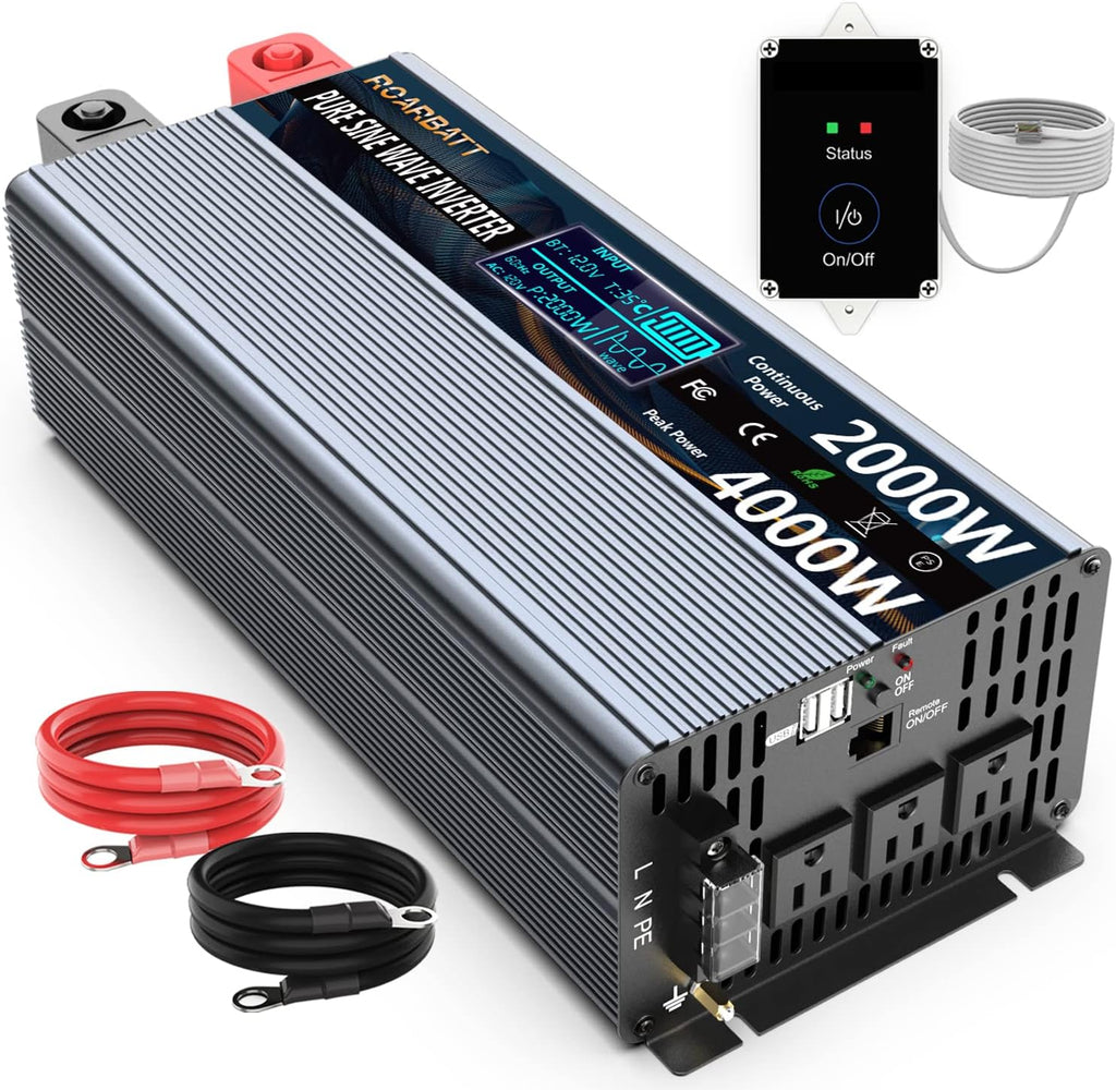1000 Watt 12V DC to 110V AC Power Inverter with 2 AC Outlets and USB Port P63332