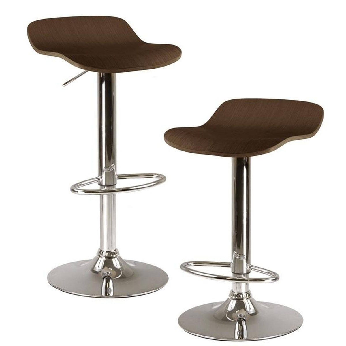 Set of 2 Adjustable Stool with Wood Veneer Top Z351239
