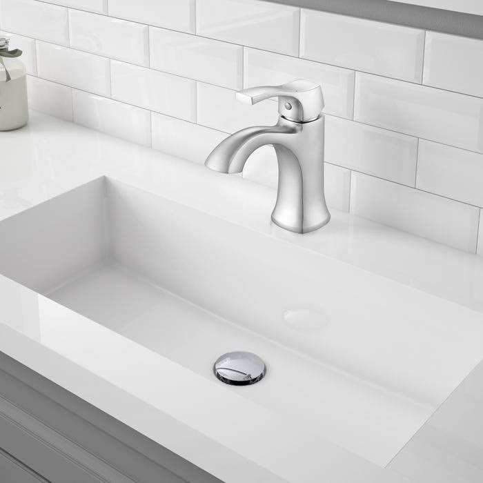 Brushed Nickel Single Lever Bathroom Faucet V29469