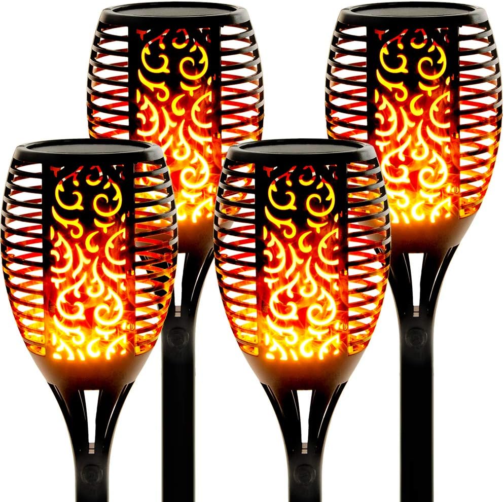 43 LED Waterproof Flickering Flames Torch Solar Lights (4 Pack) I93315