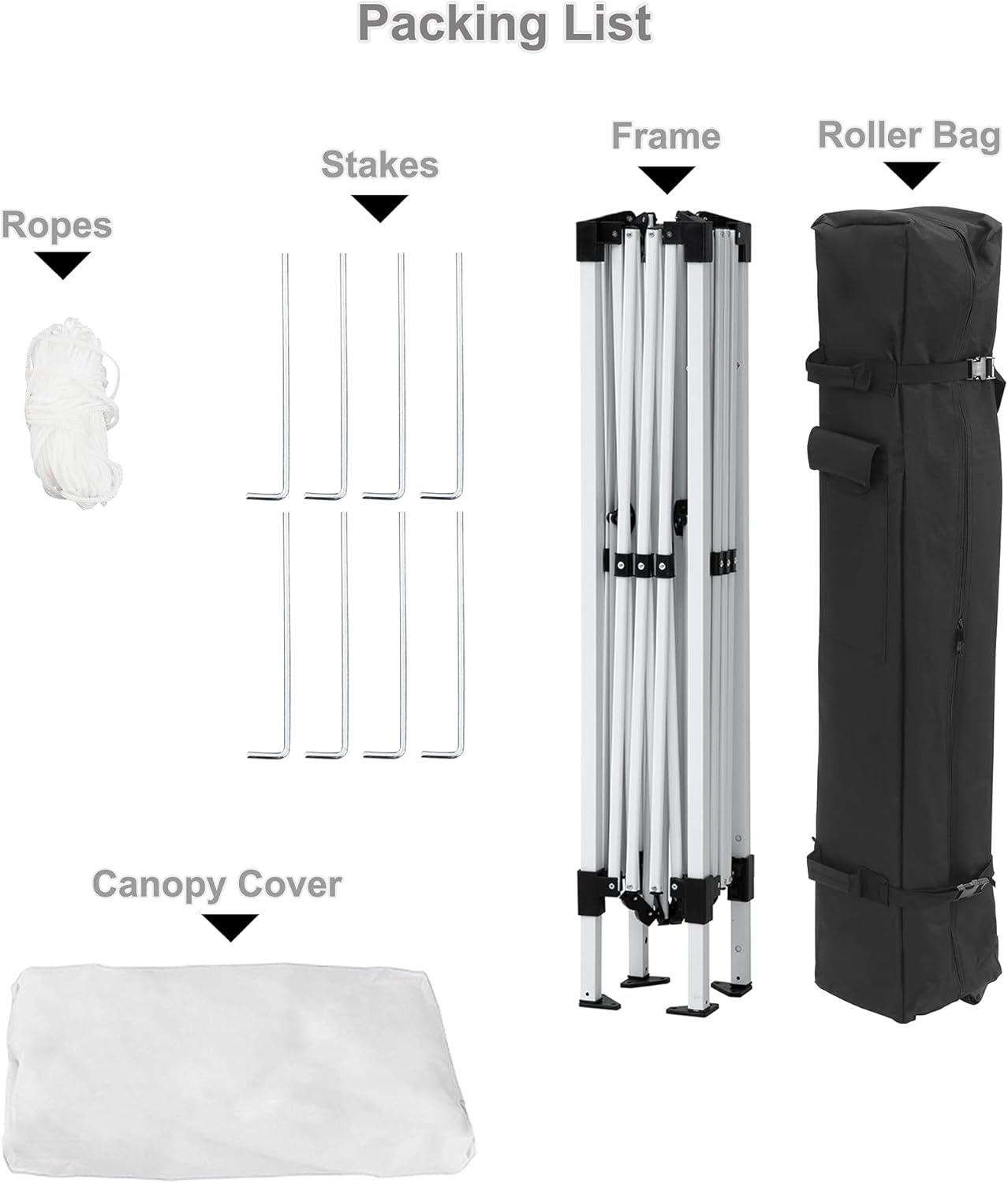 White 10'x10' Pop Up Waterproof Canopy Tent with Carrying Bag J8115