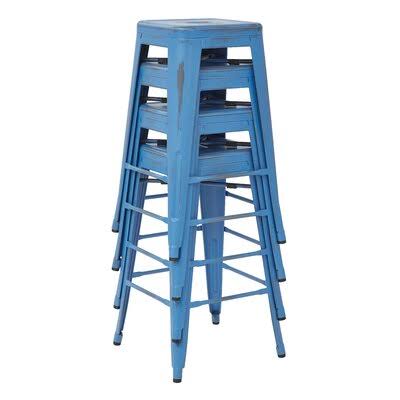 Antique Royal Blue Bar Stool I321401