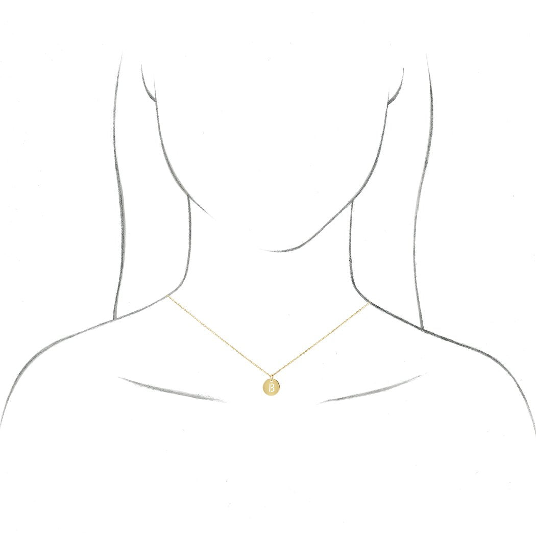 14k Yellow Gold Initial Disc Pendant Necklace G96267