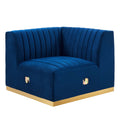 Gold/Navy Velvet Right Corner Chair M810
