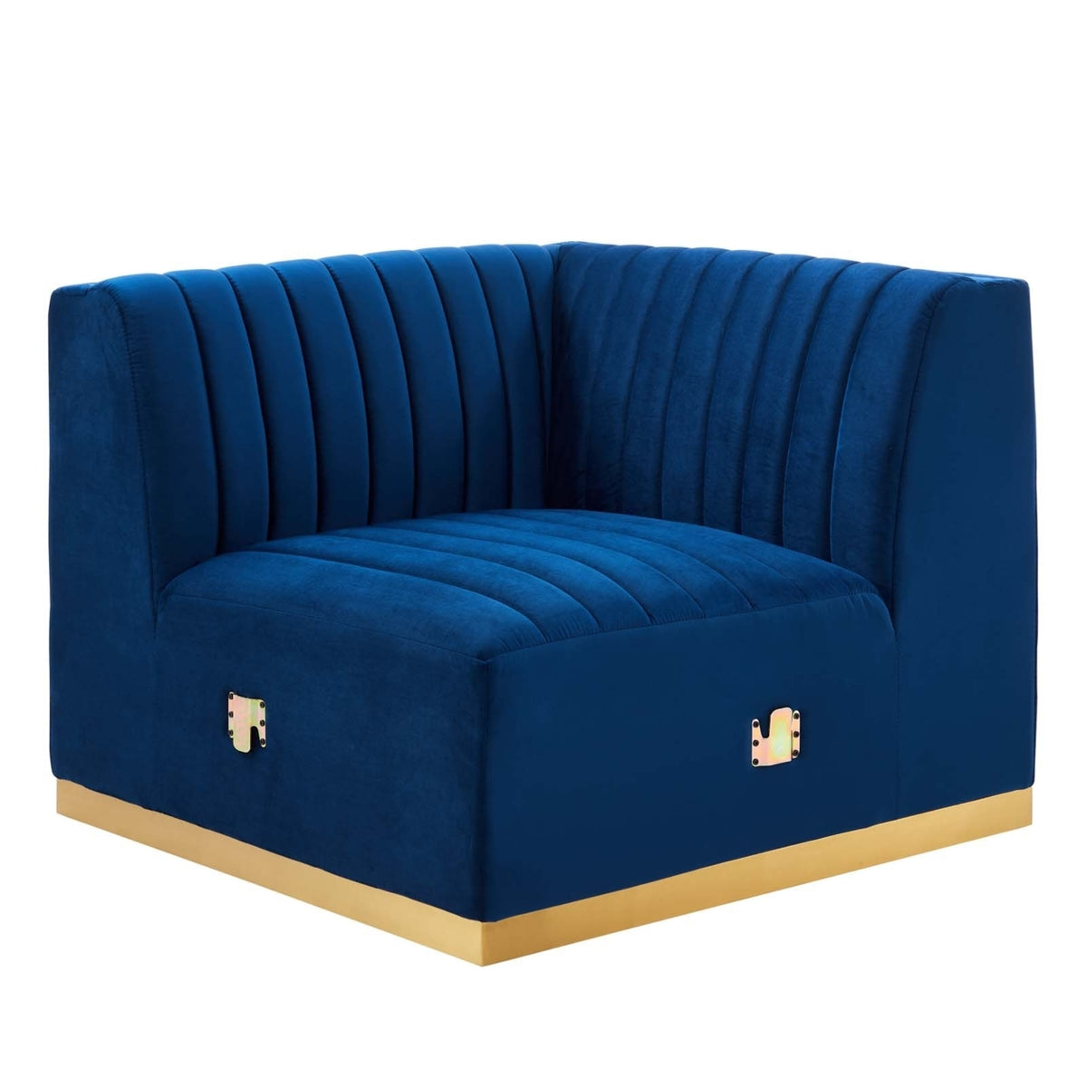 Gold/Navy Velvet Right Corner Chair M810