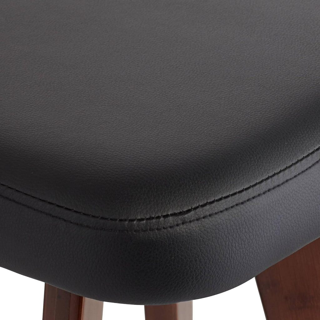 Dark Walnut Wood Swivel Stool with Backrest Footrest T7815