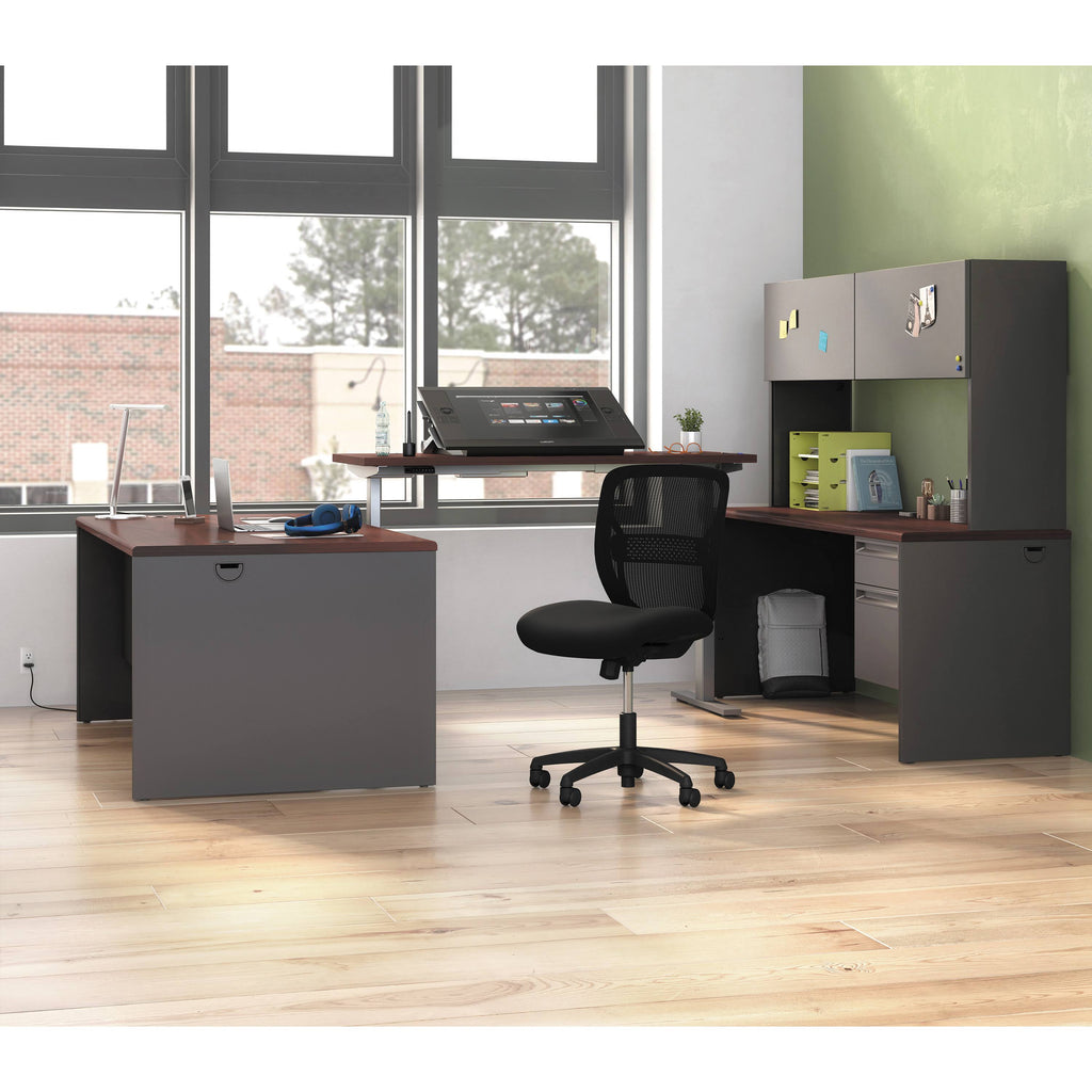 Mahogany Charcoal Left Return Desk Z207