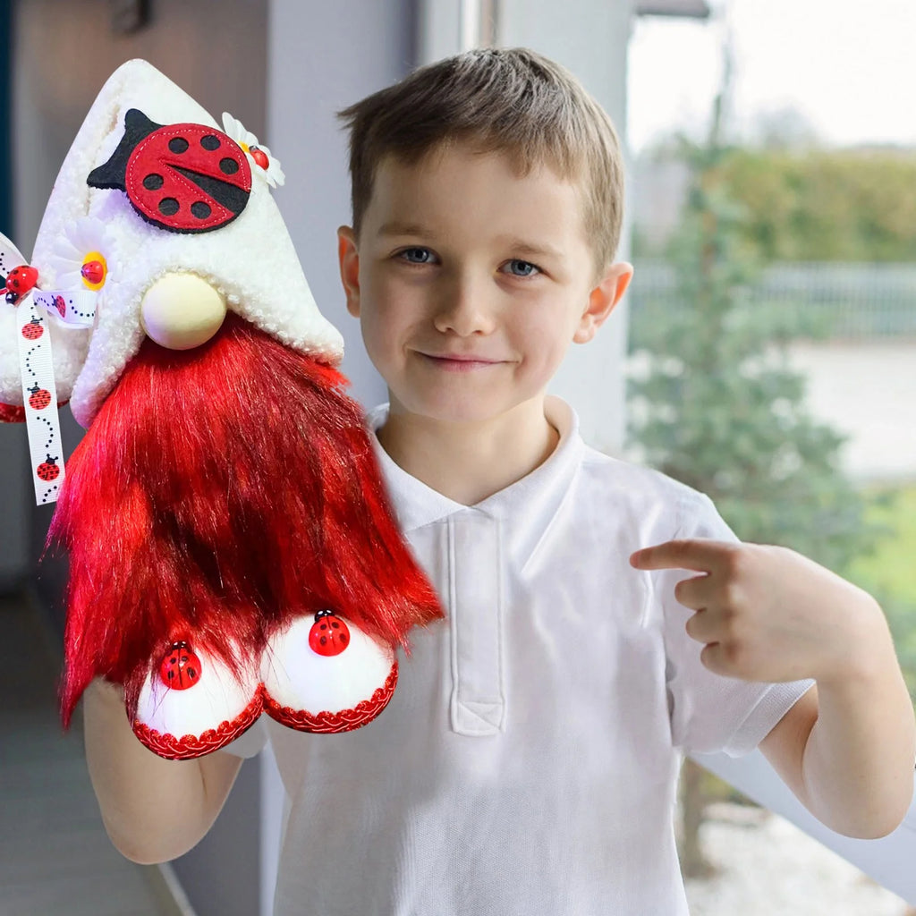 Ladybugs Daisy Gnome Holiday Ornament Doll Decorations J435