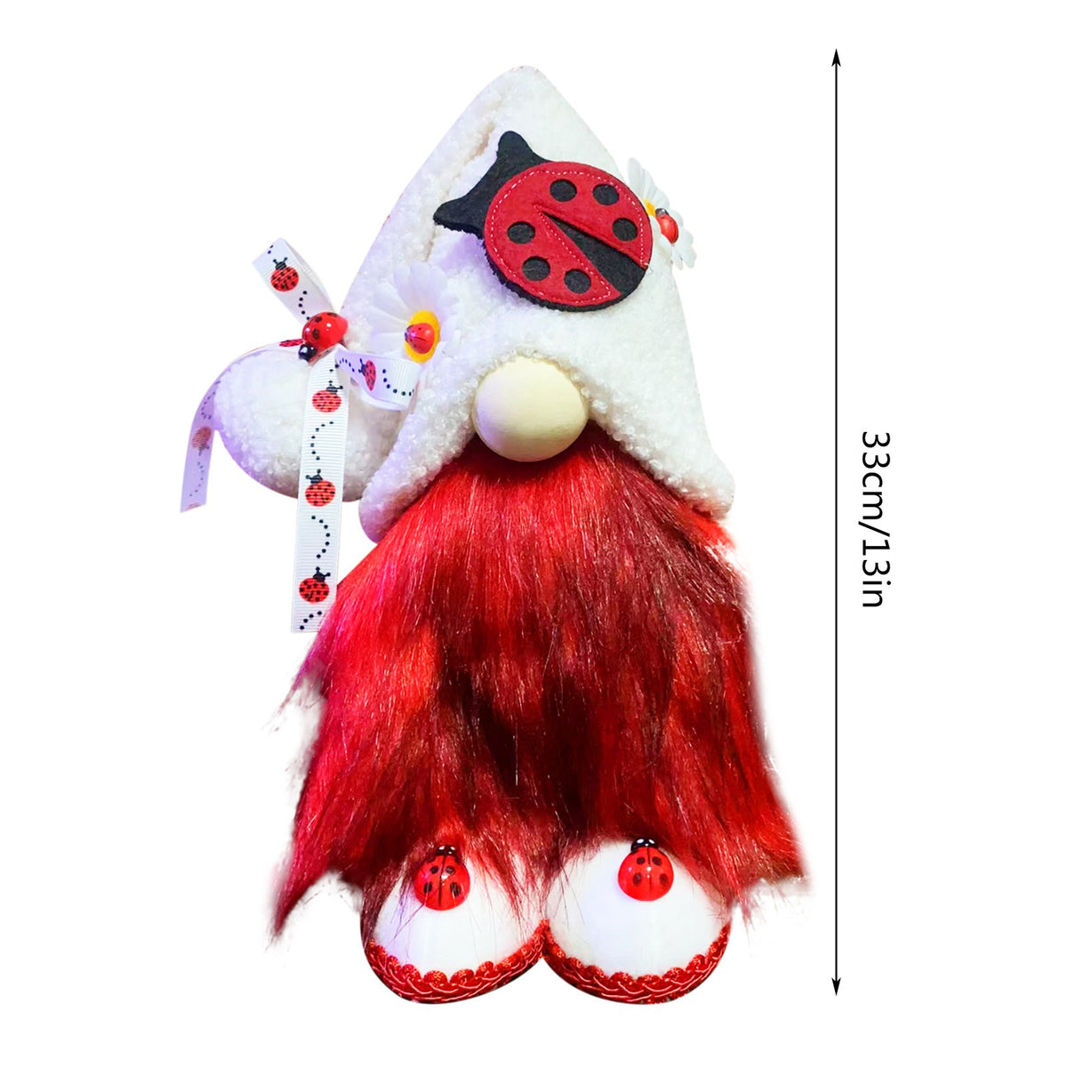 Ladybugs Daisy Gnome Holiday Ornament Doll Decorations J435