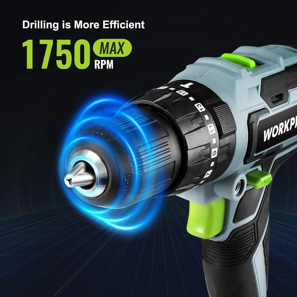 20V Max Cordless Drill Driver Set with 102 Pieces Accessories, 1/2'' Chuck, 2 x 2.0Ah Li-ion Batteries P878