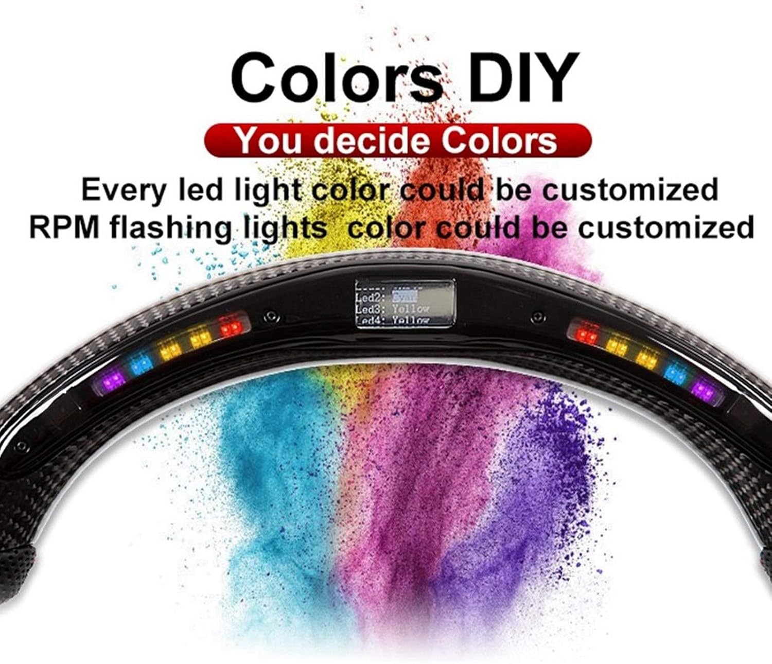 Black Suede LED Steering Wheel O1123